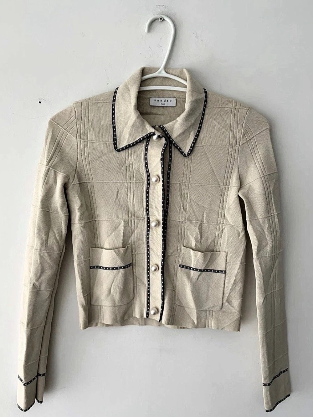 Sandro Paris Women s Pearl Button Knit Cardigan Size 0
